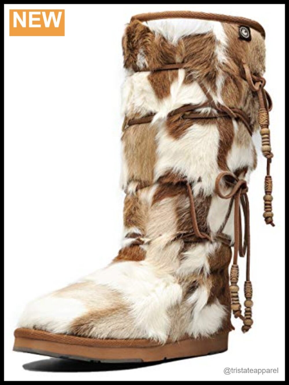 Women's Suede Shearling Knee High Snow Boots Fringe Tassels Pull-On